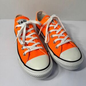 Converse Chuck Taylor All Star Low Top Neon Orange Sneakers Women's 7 Men's 5